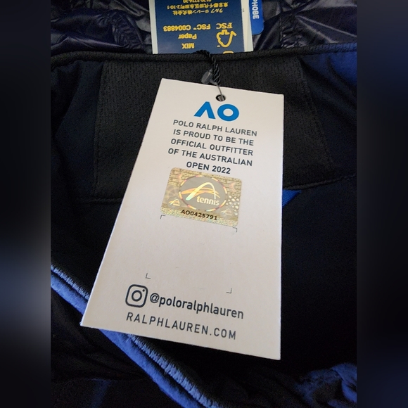 $198 NWT Ralph Lauren AO Australian Open 2022/2024 NAVY Blue Jacket Women M Hood - Picture 5 of 11